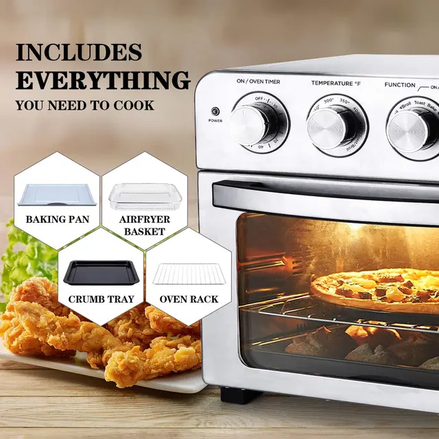 Air Fryer Toaster Oven,24QT Convection Airfryer Countertop Oven,   Fry Oil-Free, Cooking Accessories Included - Image 5