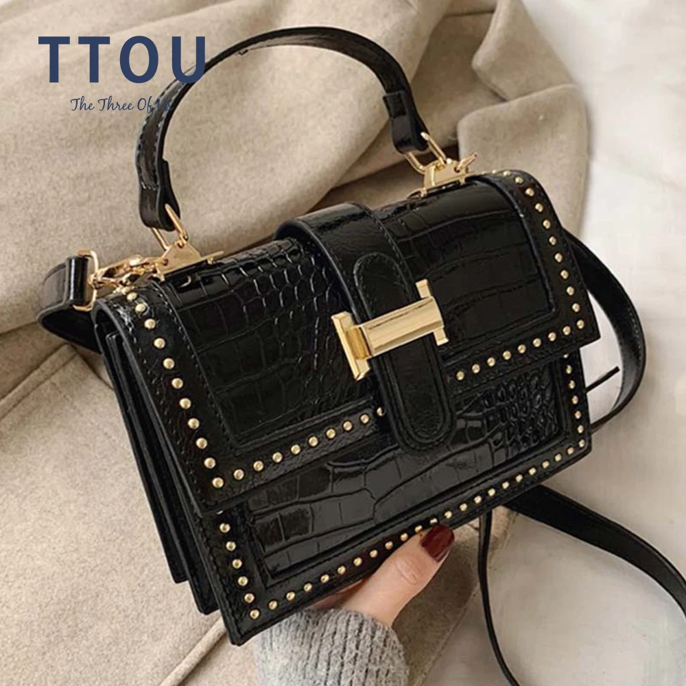 Брендовая кожаная сумка-мессенджер для женщин 2020 сумка через плечо с заклепками