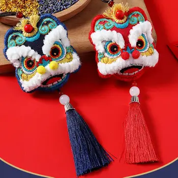 

Necklace DIY Chinese Lion Dance Tassel Embroidery Kit Handmade Sewing Craft Decor Gift Embroidery Hoop Embroidery Accessories