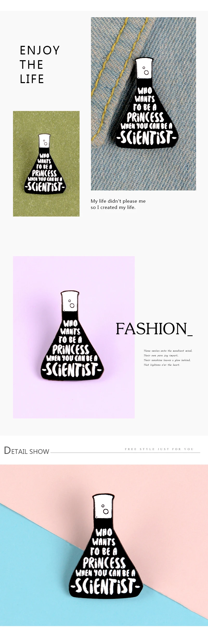 Sciential beaker Эмаль Булавка черная научная химия Experi Мужская t чашка брошь мультяшный значок Сумка Одежда отворот булавка для женщин мужчин