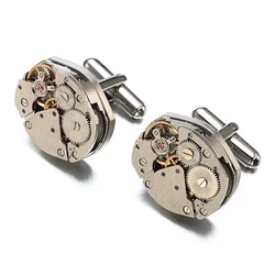 Steampunk - Inspired Stainless Steel Gear Cufflinks (PURPLE)