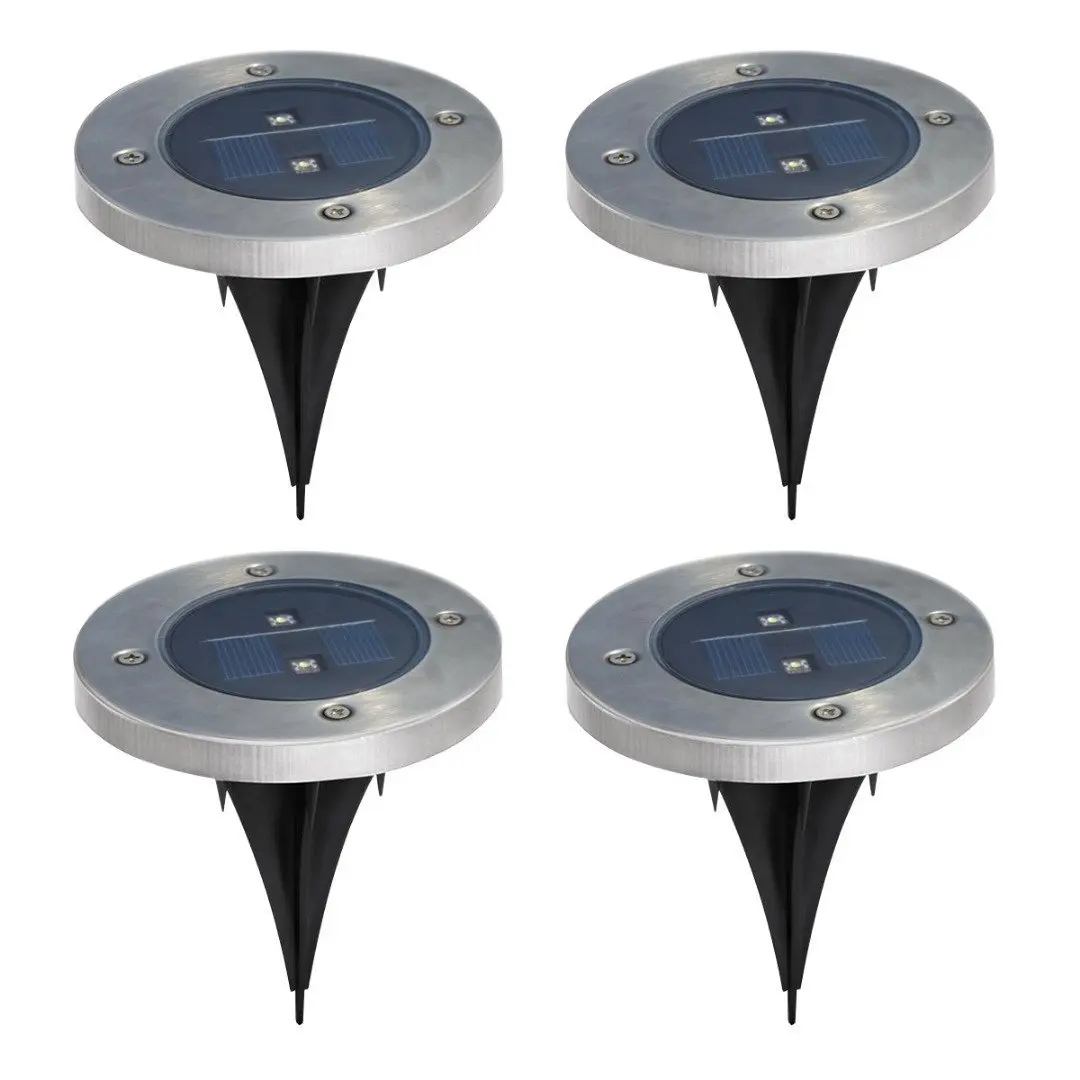 

2led Solar Underground Light Stainless Steel Lawn Lamp EBay