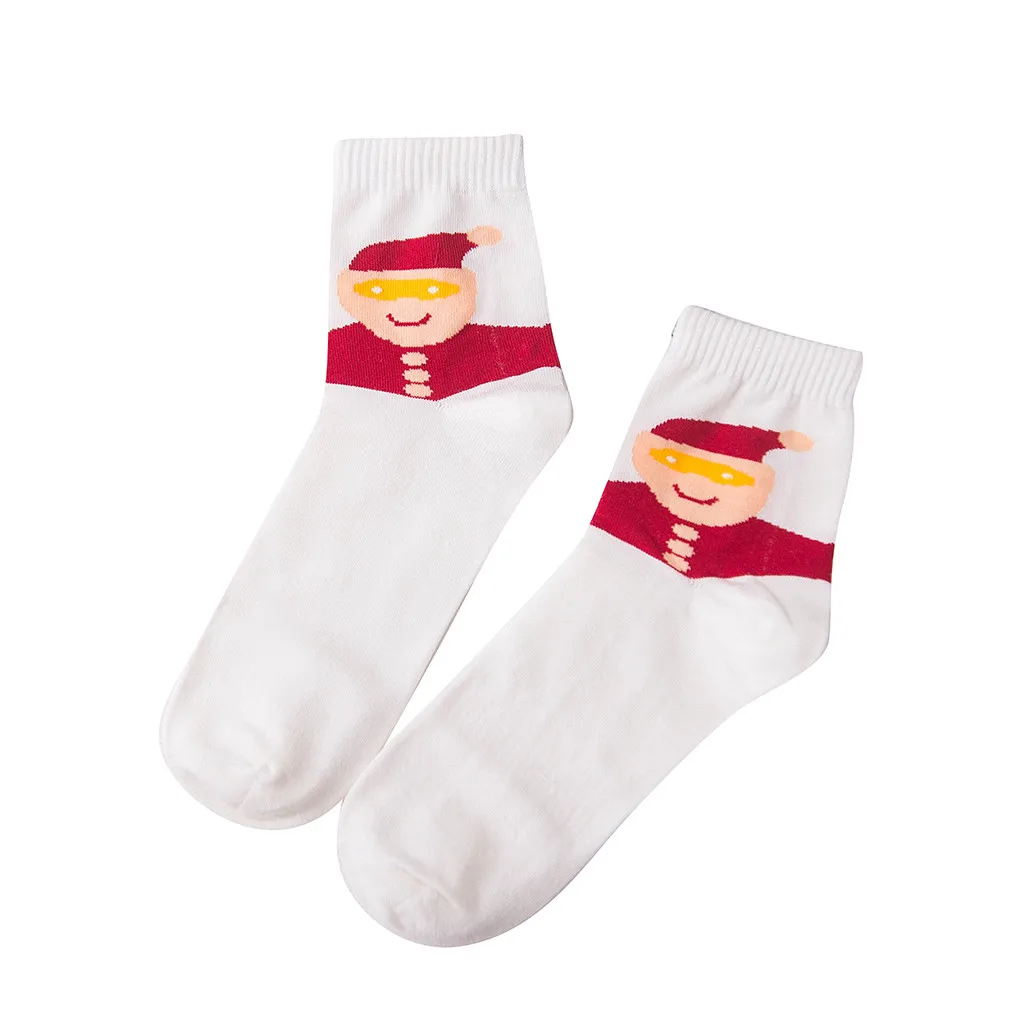 Рождественские мужские спортивные эластичные компрессионные Дышащие носки для скейтборда в стиле хип-хоп Calcetines masculinos - Цвет: Белый
