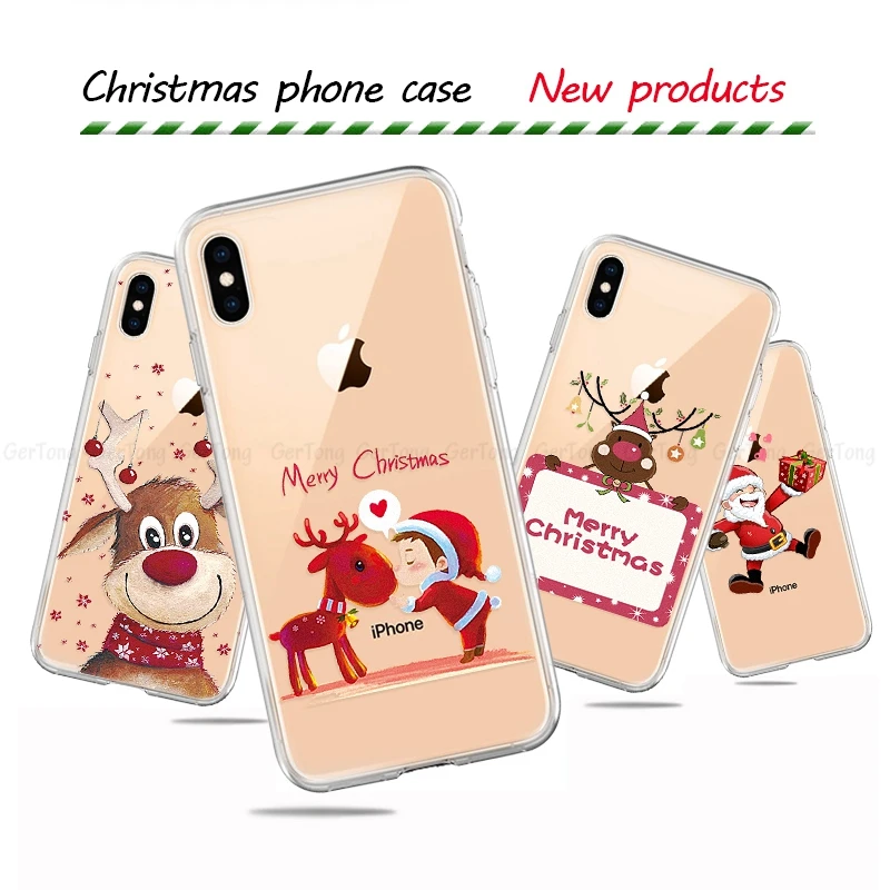 Рождественский Новогодний подарок милый чехол для iPhone 6 6S 7 8 Plus чехлы XS Max XR X XI XIR 11
