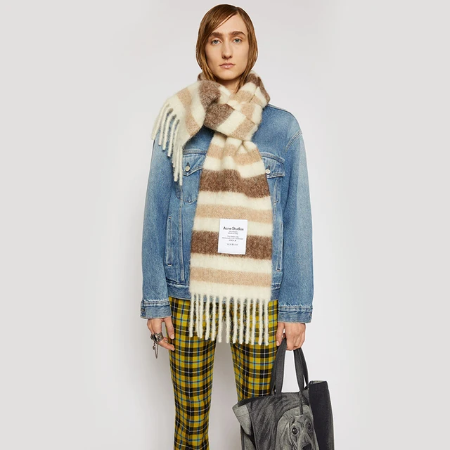 Chal de Cachemira familiar para estudiantes, bufanda escalonada de colores, a la moda, para otoño e invierno, cuellos y chales más gruesos|Bufandas de - AliExpress