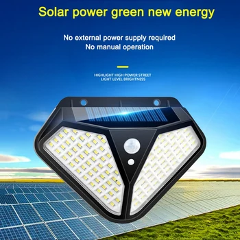 

102LEDs Solar Powered Led Wall Light Outdoor Solar Lamp Powered Sunlight Motion Sensor IP65 Wall Street Night Lighting Lamp