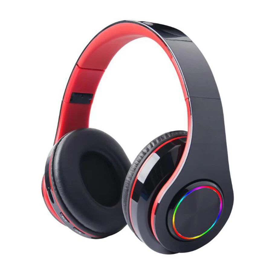 black Bluetooth наушники беспроводные наушники игровая гарнитура супер бас с микрофоном TF карта беспроводные шлемы для телефона PC MP3 - Цвет: black