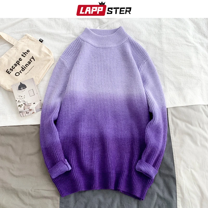 LAPPSTER мужской свитер большого размера с принтом Tie Dye для зимы, цветной свитер, пуловер для пары, Рождественская Женская Корейская одежда Harajuku