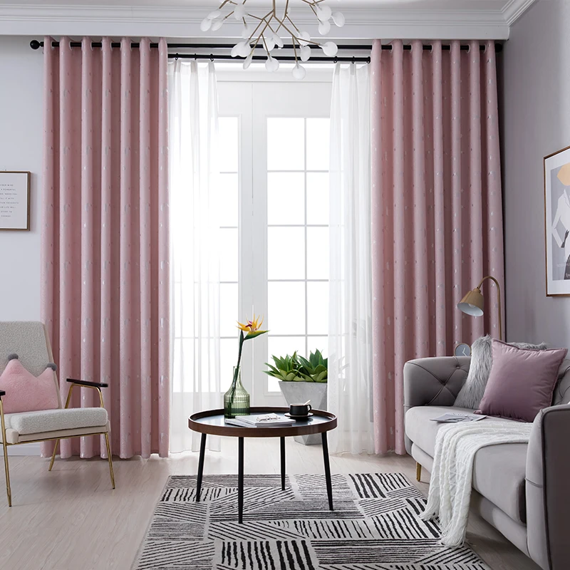 

Modern Blackout Curtains Finished Sun Insulation Shade Cloth Curtains Bedroom Balcony Shade Curtain Fabric