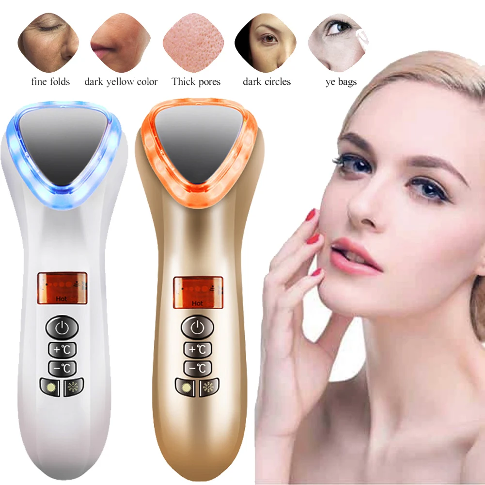 Ferramentas de Beleza Cuidados com a Pele Efeito de Vibração Máquina da Beleza Massageador Facial Ultra-sônica Rosto Dispositivo Spa Luz Anti-envelhecimento Levantamento 1 Efeito de Vibração Anti-Envelhecimento Levantamento Máquina da Beleza