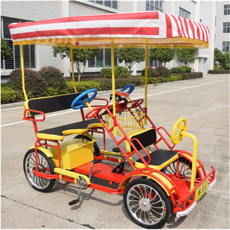 Single Row Pedal & Electric Bicycle Two Seater Tourist Surrey Bike