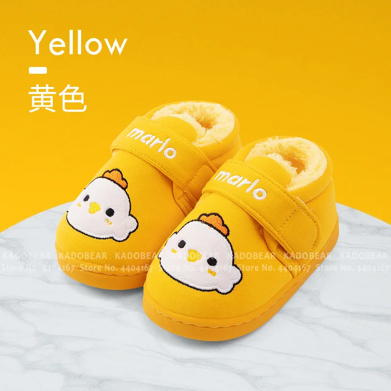 Unicorn Fleece Winter Warm Indoor Shoes Kids Girls Boys Cartoon Animal Fur Plush Slippers Children Bedroom Home Flats Flip Flops