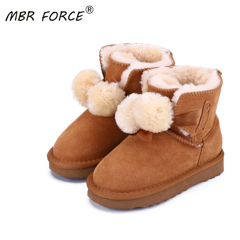 Модные короткие замшевые зимние ботинки MBR FORCE из натуральной кожи на шнуровке