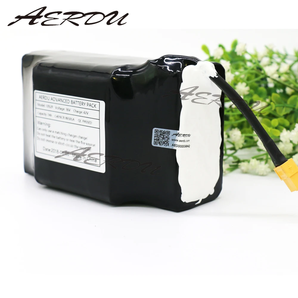 AERDU 36V 10S2P 7Ah для 18650 3500mAh Высокая мощность и емкость 42V аккумулятор скутер тачка с BMS
