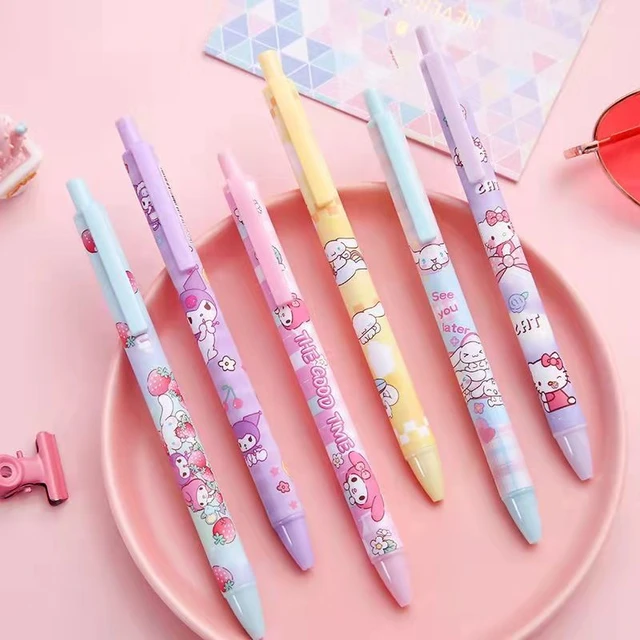 6Pcs Cute Pens Aesthetic Cartoon Astronauts 0.5 Gel Pens Fine Point Kawaii  Pens Black Ink Smooth Writing Pens Quick Dry Ink Office School Supplies for