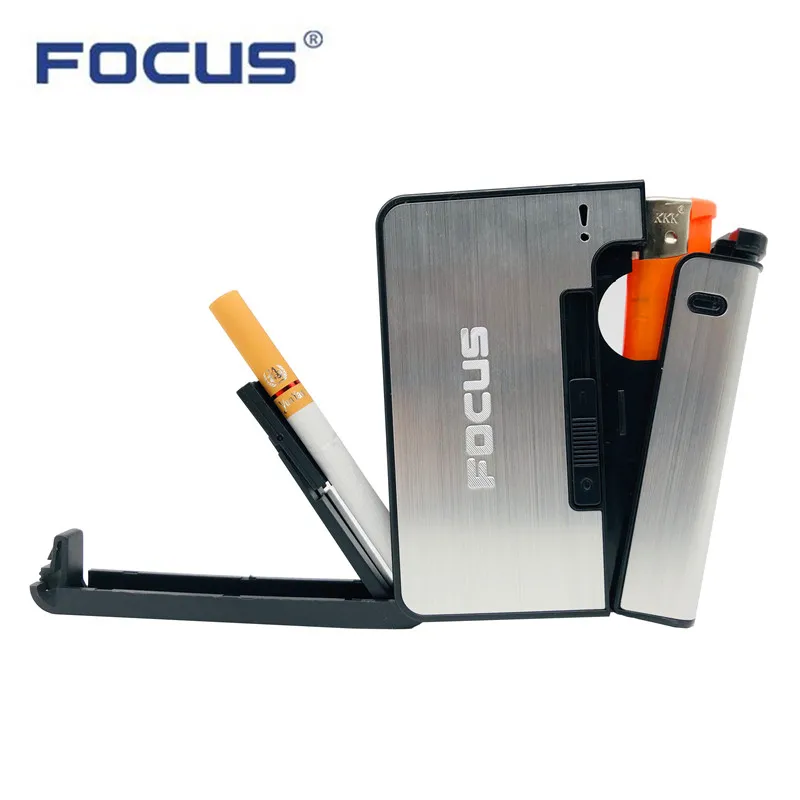 Бутан газовой зажигалки внутри портсигар чехол 5 шт. сигарет держатель