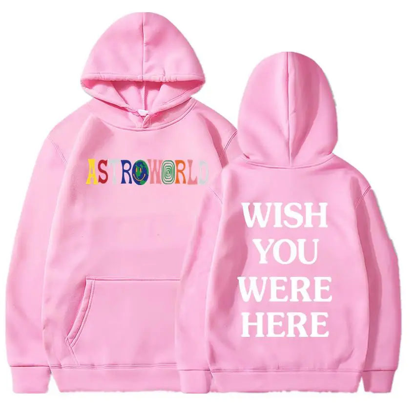  TRAVIS SCOTT ASTROWORLD WISH YOU WERE HERE HOODIES fashion letter ASTROWORLD HOODIE streetwear Man 