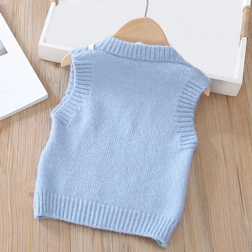 Baby Toddler Clothes School Boy Girl Vest Children Waistcoat Sleeveless Knitted Pullover Sweater Kids Vest For Boys Girls children vest