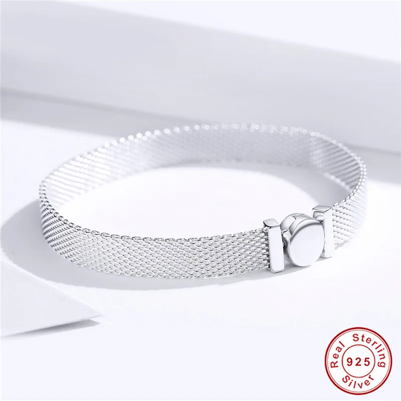 Original 925 Sterling Silver European Fashion Wide Charm Bracelet for Jewelry Making S925 DIY Beads Snake Chain Christmas Gift