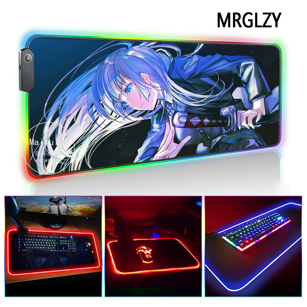 MRGLZY Anime Jujutsu Kaisen LED Light RGB Gamer Miwa Kasumi Large Mouse