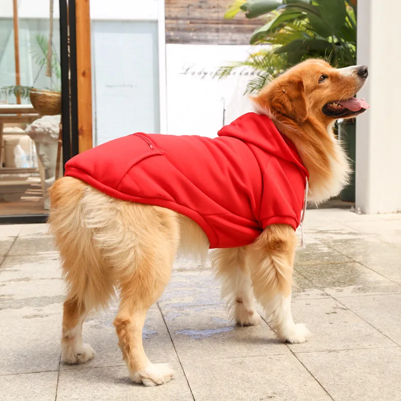 Autumn Winter Big Dog Clothes With Zipper Pocket Dog Hoodie Small Large Dog  Coat Jacket Designer Pet Dog Clothes Winter Sweater