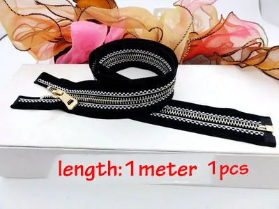 1pcs 100cm Meetee 14 см 2 шт. 70/100 см 1 шт. тесьма жаккард 5# металлическая молния медь закрывать/открывающийся автоматический замок куртка молния DIY аксессуары для одежды - Цвет: 1pcs 100cm
