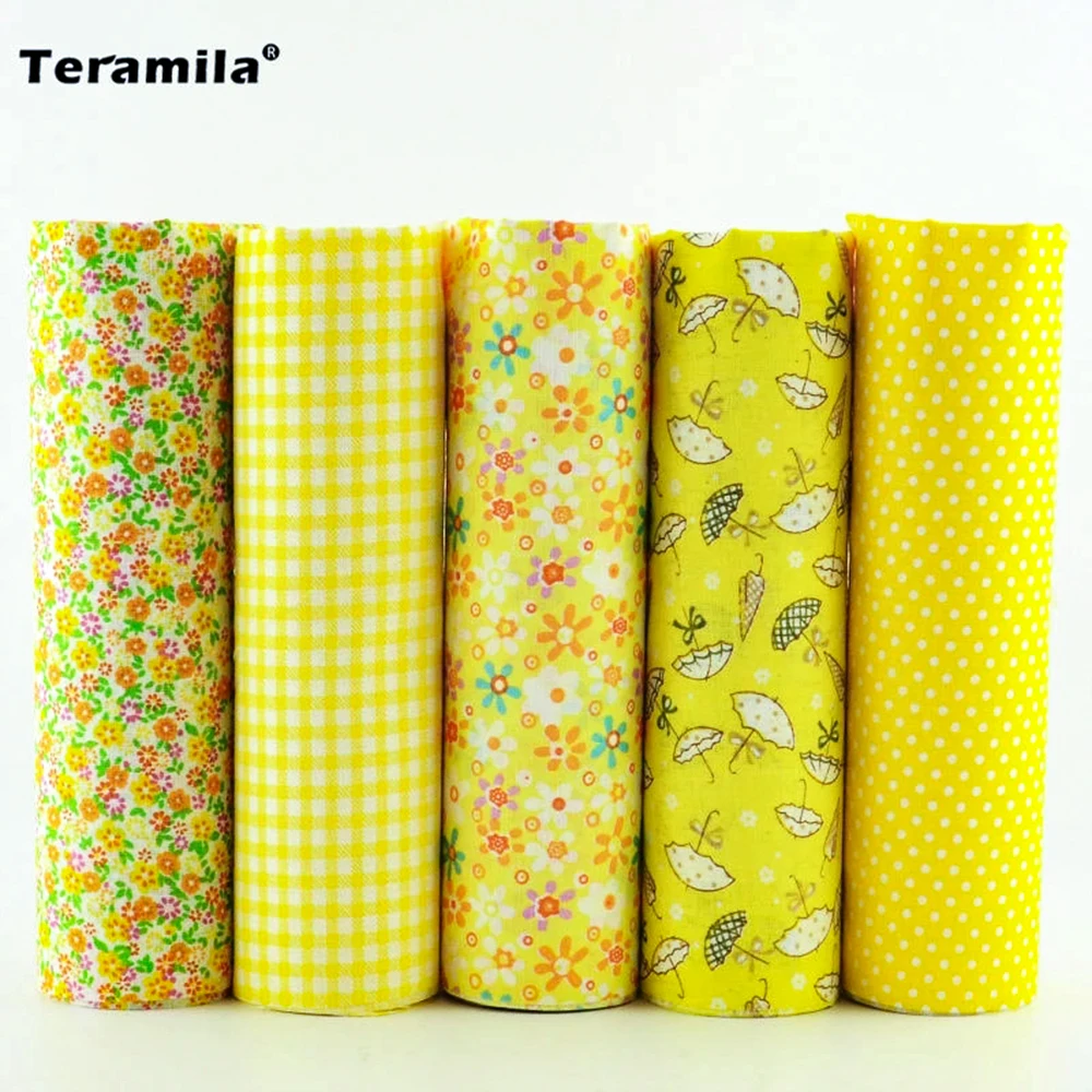 Materials Sewing Plain 5 Pieces 50cm*50cm 5 Free Pattern Cotton Fabric Tissues Different Color Desk and Gift Decoration Art Work