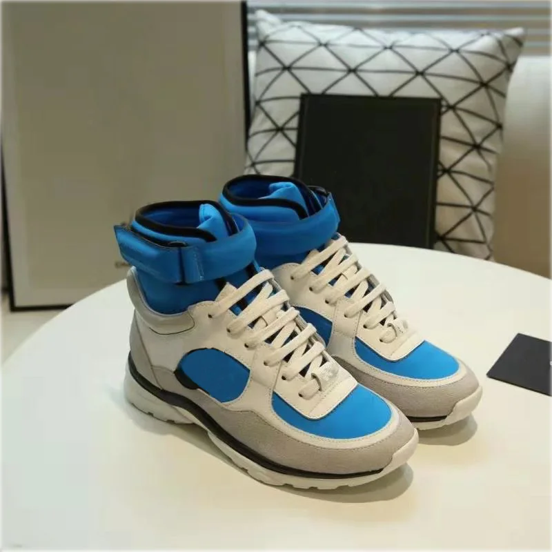 Синий Женские кроссовки из натуральной кожи; Zapatos deportivos Scarpe da allenamento Chaussures de sport; Рождественский подарок - Цвет: Синий