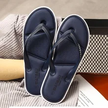 2021 Summer New Memory Foam Flip-Flops Men's Rubber Soft Sole Fashion Casual Slippers Youth Trends Wear Comfortable Beach Shoes