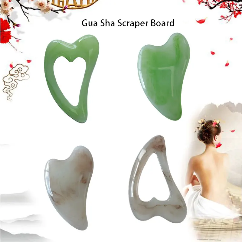 New Resin Guasha Scraping Massage Scraper Face Massager Acupuncture Gua Sha Board Acupoint Face Thin Eye Care SPA Massage Tool