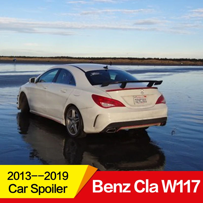 Использовать для Mercedes-Benz Cla спойлер 2013 14 15 16 17 18 19 лет W117 глянцевый углеродного волокна задний GT Крыло AMG стиль спойлер, аксессуары