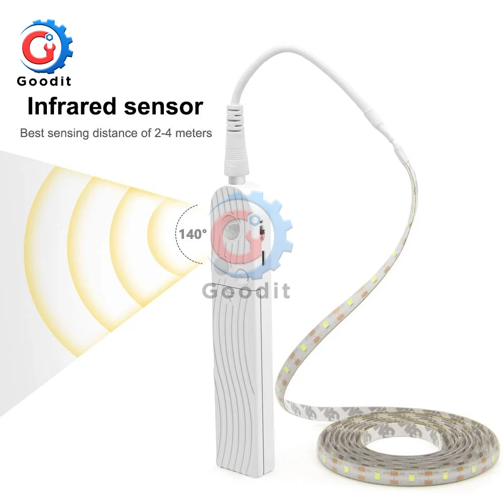 PIR Motion Sensor LED Lights For Kitchen LED Under Cabinet Light Bedside Stairs Wardrobe Night Security Lamp Battery Power Lamp