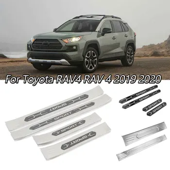

Outer Door Sill Scuff Plate Trim Scuff Plate Guard Stainless Steel For Toyota RAV4 RAV 4 2019 2020 Auto Exterior