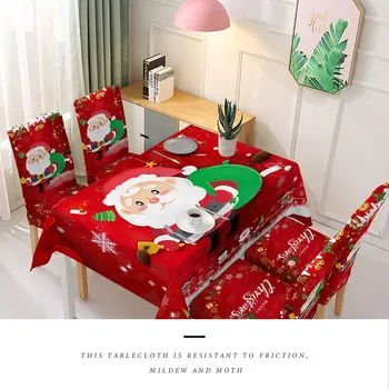 

High Quality Christmas Themed Table Cloth Dining Table Cover Holiday Home Party Printed Tablecloth 140x140cm