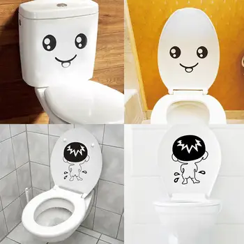 

Smile Bathroom Wall Stickers Toilet Decoration Waterproof Sticker Wall Decals Decorative Decor For Toilet Poster G8M6