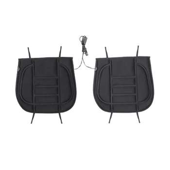 

Universal 12V Car Heated Seat Covers Double Car Front Seat Cushion Heating Pads Winter Thermostat Heater Seat - Black