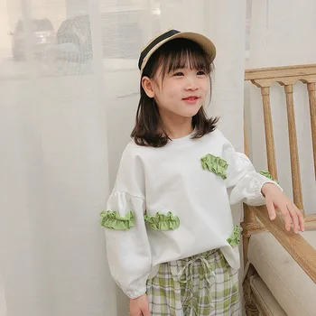 

2020 Korea style baby girls patchwork t-shirt spring fashion kids sweatshirt girls tops 3-8t