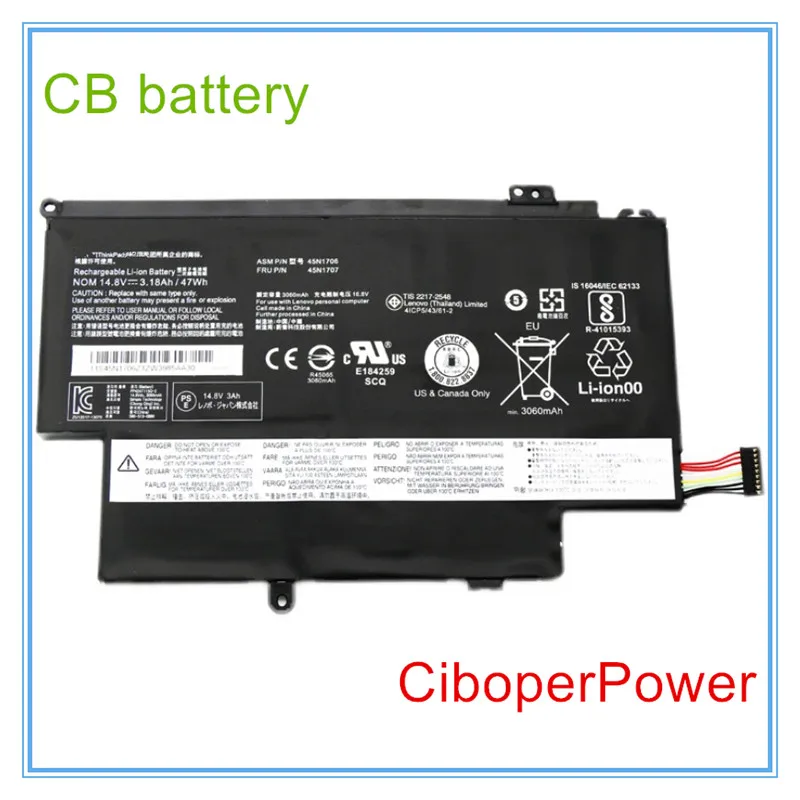 

Original Laptop Battery for 12.5" S1 45N1704 45N1705 45N1706 45N1707 Built In Notebook