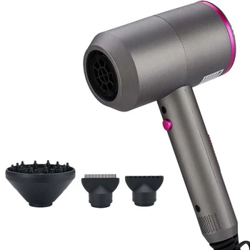 

Top Deals Uk Plug Gray Negative Ionic Hair Dryer 3-In-1 Multifunctional Styling Tools Hairdryer Hair Blow Dryer Fast Straight Ho