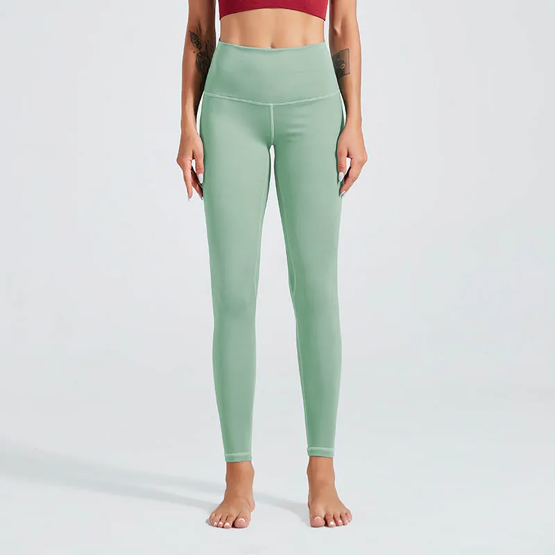 Y6065 Green Новые трикотажные нейлоновые леггинсы с высокой талией Женские однотонные спортивные лоскутные леггинсы для тренировок эластичные Капри Леггинсы Спортивные Леггинсы для тренировок - Цвет: Y6065 Green