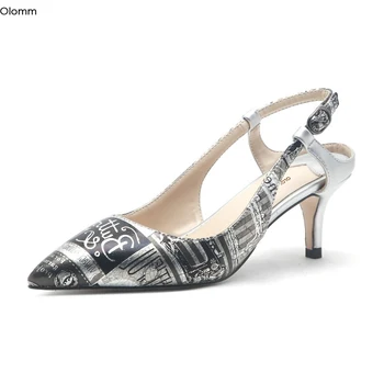 

Olomm New Stylish Women Chic Sandals Comfort Thin Heels Sandals Pointed Toe 4 Colors Party Dress Shoes Women US Plus Size 4-15