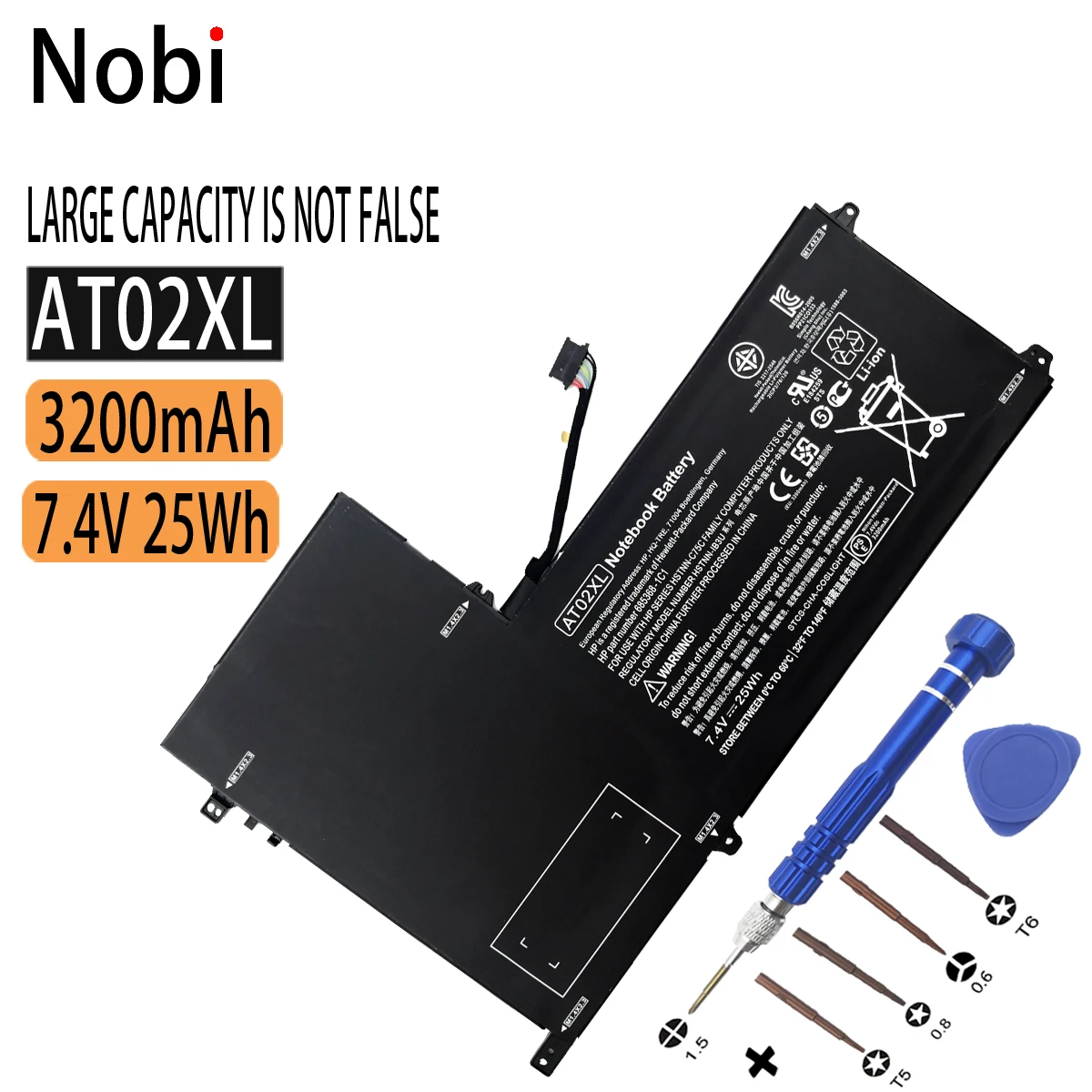 Новый аккумулятор Nobi для планшета AT02XL 7 4 в 25 Вт-ч HP ElitePad 900 G1 | Компьютеры и офис