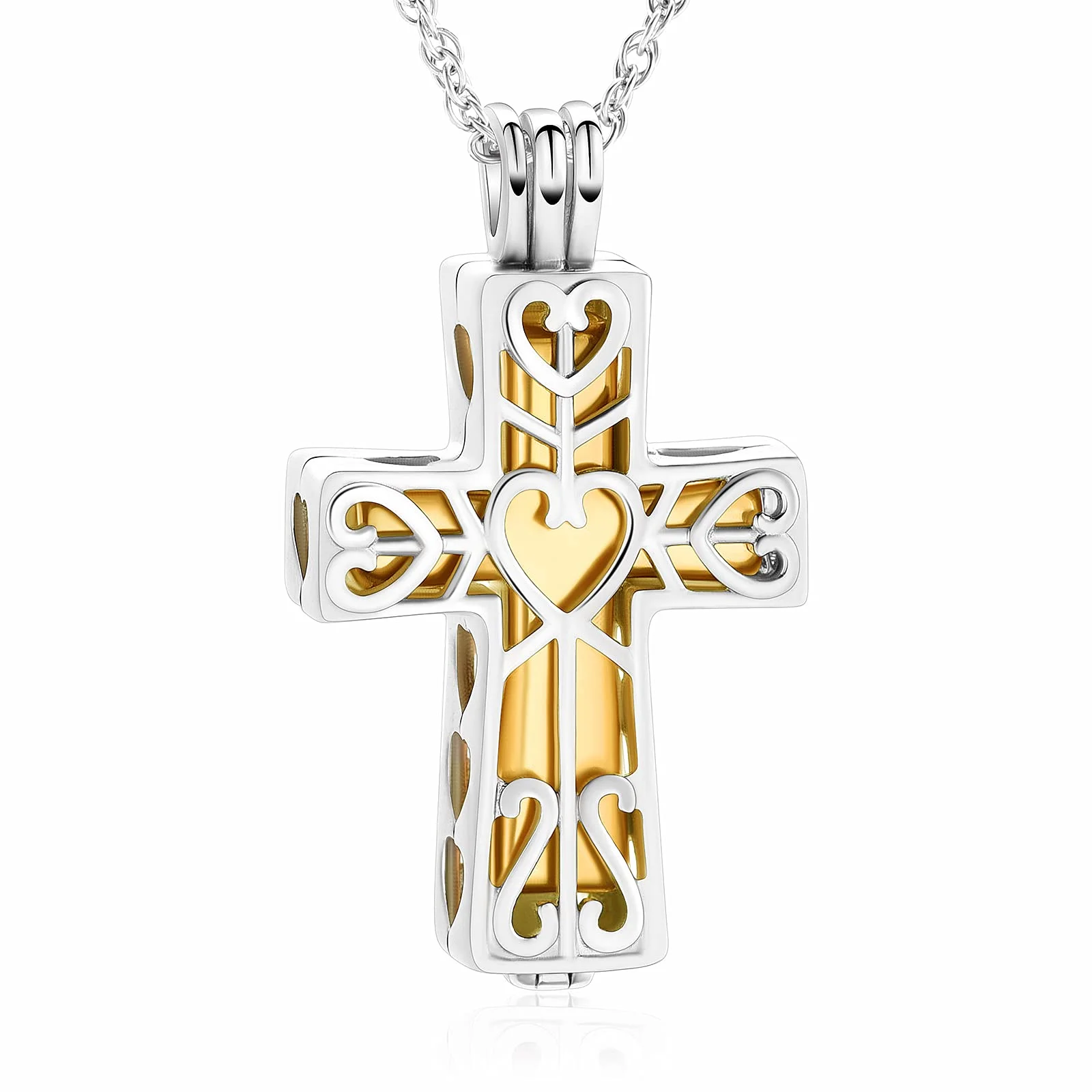 Cremation Jewelry Cross Urn Necklace 