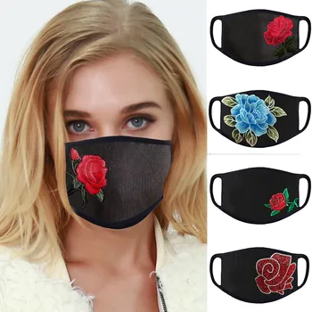 

Floral Anti-Dust Sand Sunscreen Applique Reusable Facemask Filters Adult Cycling Breathable Face Cover Mascarillas Mondkapjes