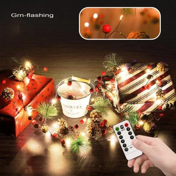 

New Christmas Tree Pine Cone Led Lights with Remote Control Battery Power String Light Holiday Fairy Lights Gift Home Decotation