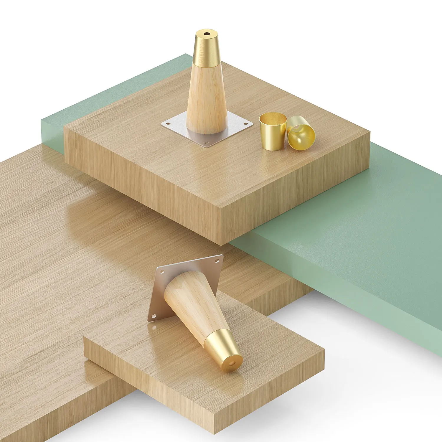 1Pcs 10-20cm Straight feet Solid Wood Furniture Legs,With Pure Copper Protective, For Cupboard Sofa legsTable Fittings Oak Feet