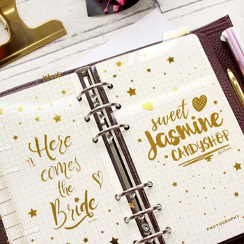 

A5 A6 Spiral PVC Bronzing Divider Index Ruler/Loose leaf Notebook accessory inserts Spiral 6 Holes Separator