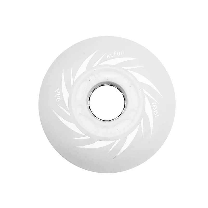 Kufun inline/роликовый скейт 4 колеса светодиодный колесики роликовых коньков Блестящий бальзам 90A 72 мм 76 мм 80 мм без подшипника - Цвет: white 76mm