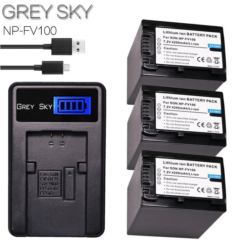 Для SONY NP FV100 Аккумулятор для Sony FV30 FV50 SX83E SX63E FV70 AX100E HDR камера|Цифровые аккумуляторы|