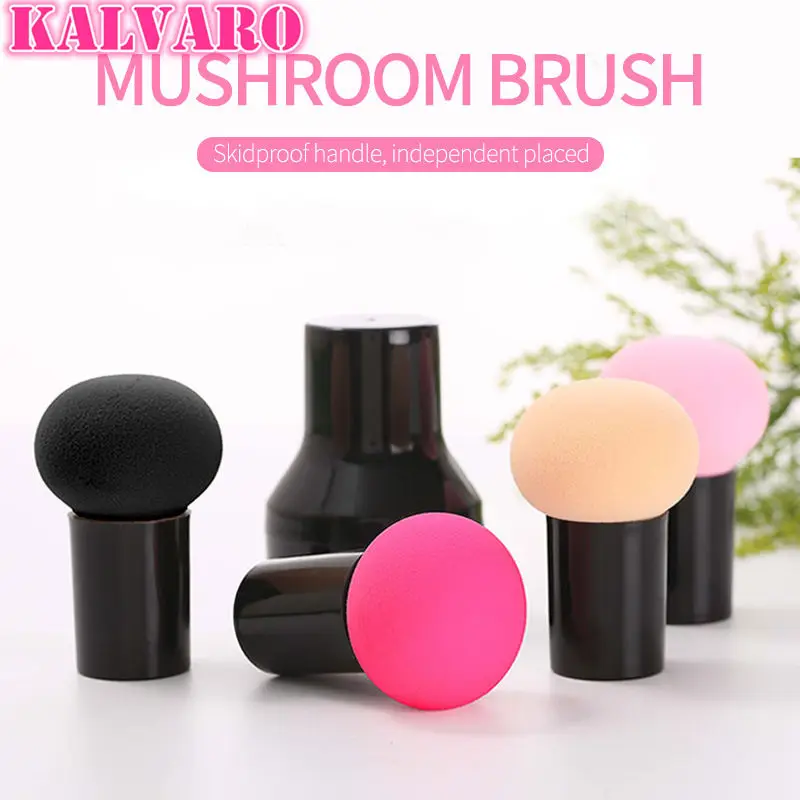 

1pc Round Head Mushroom Nail Art Brush Dry Wet Dual Puff Cosmetic Sponge Foundation Beauty Makeup Tool With Tamp Box Package
